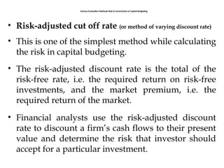 Cut Off Rate techniques of Capital Budgeting aND VARIOUS method of .pptx