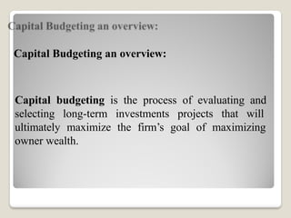 Comprehensive Guide to Capital Budgeting Techniques and Project ...