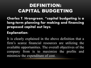 Capital Budgeting 01 | PPTX