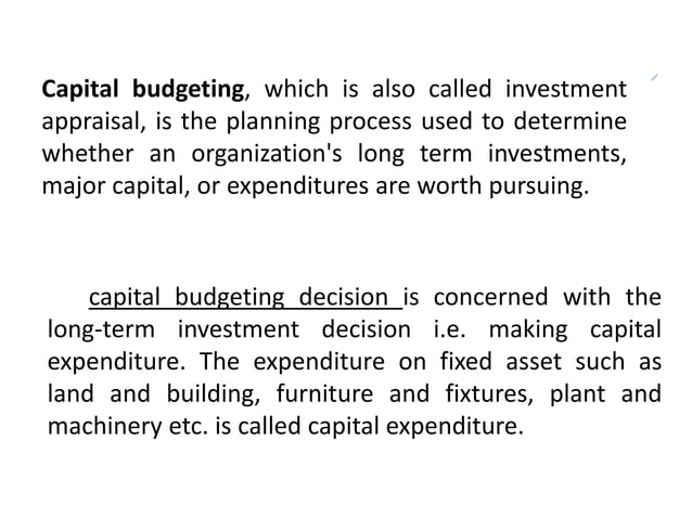 Which One Of The Following Is A Capital Budgeting Decision Capital budgeting decisions | PPT