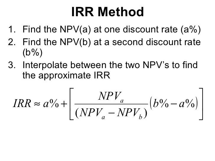 How To Calculate Irr In Capital Budgeting