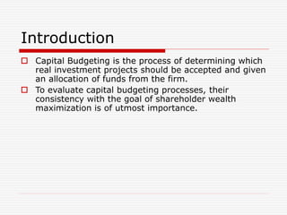 Capital Budgeting PPT Of MBA Semister 2 | PPTX
