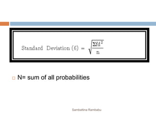  N= sum of all probabilities
Sambattina Rambabu
 