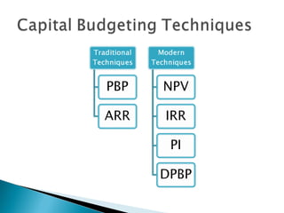 Capital budgeting techniques | PPT