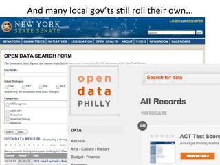 And	
  many	
  local	
  gov’ts	
  sPll	
  roll	
  their	
  own...
 