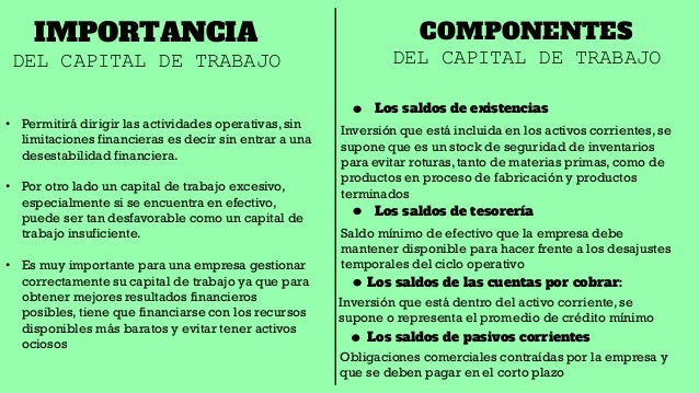 capital de trabajo