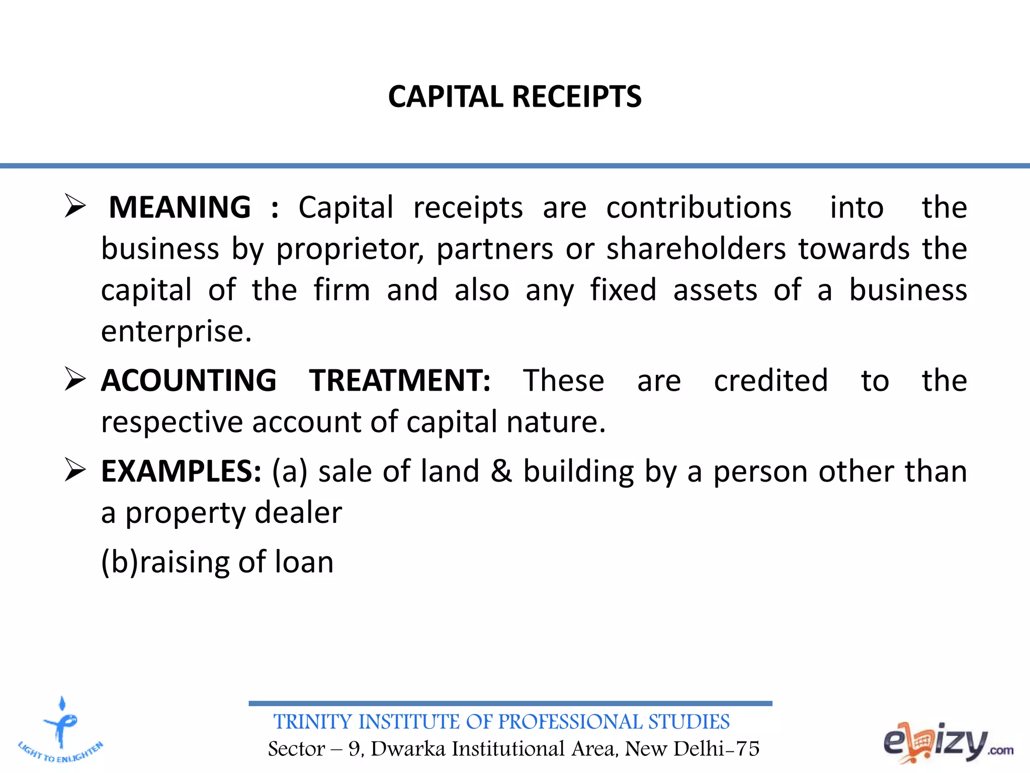 Financial Statement- CLASSIFICATION OF CAPITAL AND REVENUE EXPENDITURE ...