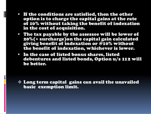 Capital gains tax on stock options in india