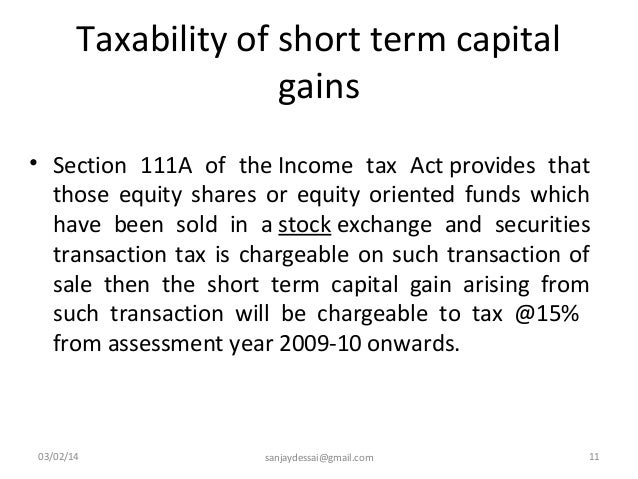 Are stock options short or long term capital gains