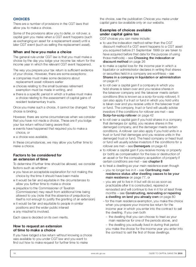 Capital gains tax ATO