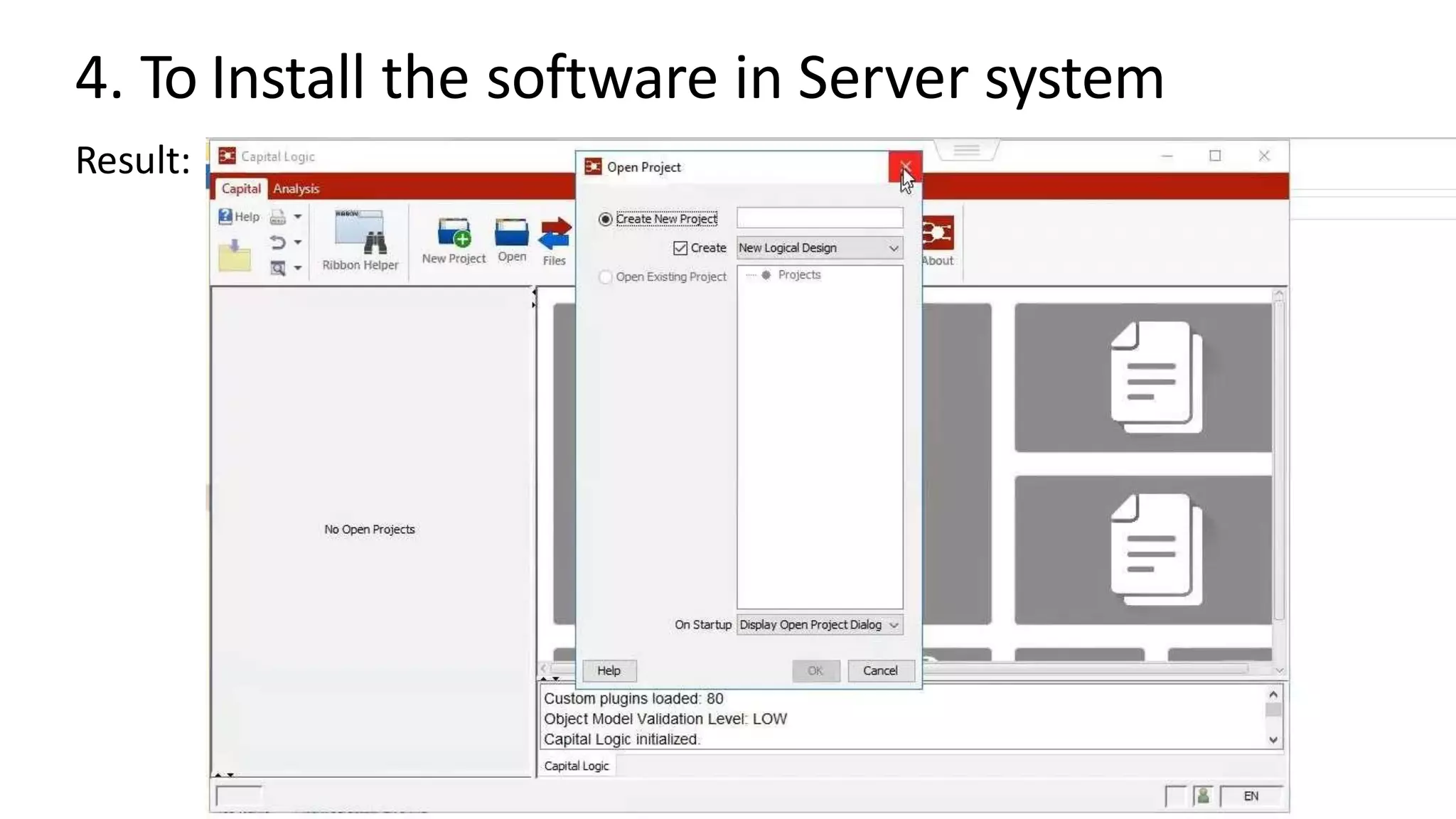 4. To Install the software in Server system
Result:
 