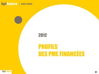 2012

PROFILS
DES PME FINANCÉES
32

 