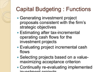 Capital Investment And Budgeting | PPTX
