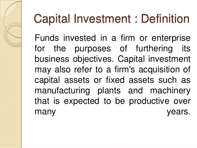 Capital Investment And Budgeting