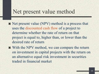 Npv Preferred Method Capital investment appraisal.ppt