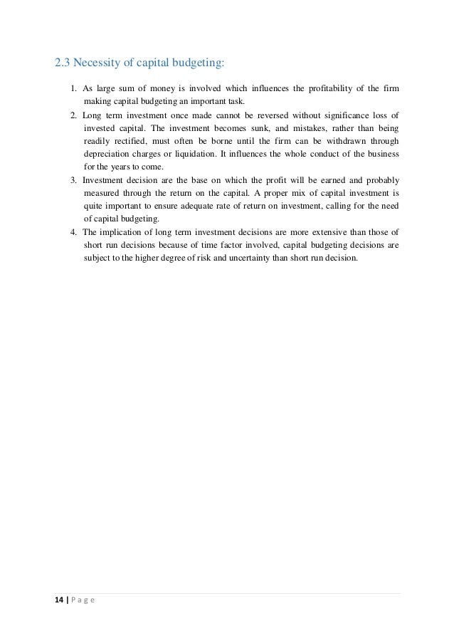 capital investment decisions the case of Because capital investment decisions place large amounts of resources at risk for long periods of time and simultaneously affect the future development of the firm, they are among the most important decisions made by managers every organization has limited resources, which should be used to maintain or enhance its long run profitability. capital investment decisions the case of Because capital investment decisions place large amounts of resources at risk for long periods of time and simultaneously affect the future development of the firm, they are among the most important decisions made by managers every organization has limited resources, which should be used to maintain or enhance its long run profitability.