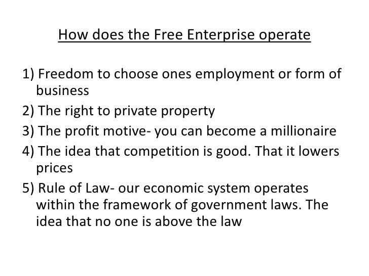what are the 3 fundamental principles of a free-market system