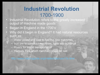 Capitalism and the industrial revolution