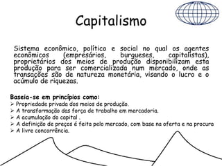 Capitalismo e socialismo | PPTX
