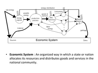 <ul><li>Economic System  : An organized way in which a state or nation allocates its resources and distributes goods and s...