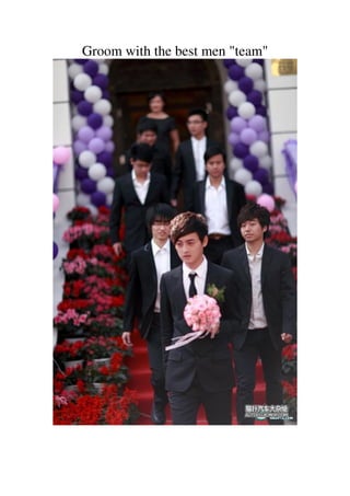 Groom with the best men "team"
 