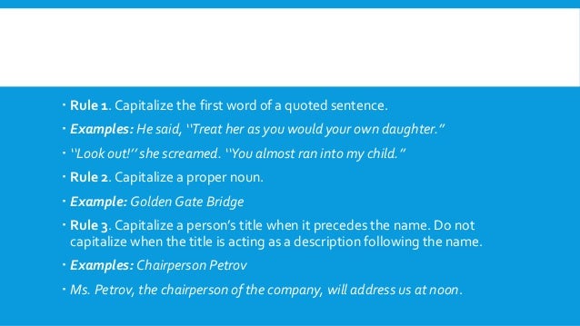 Capitalization