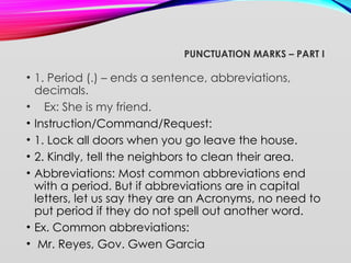 Capitalization and Punctuation Marks Designed | PPTX