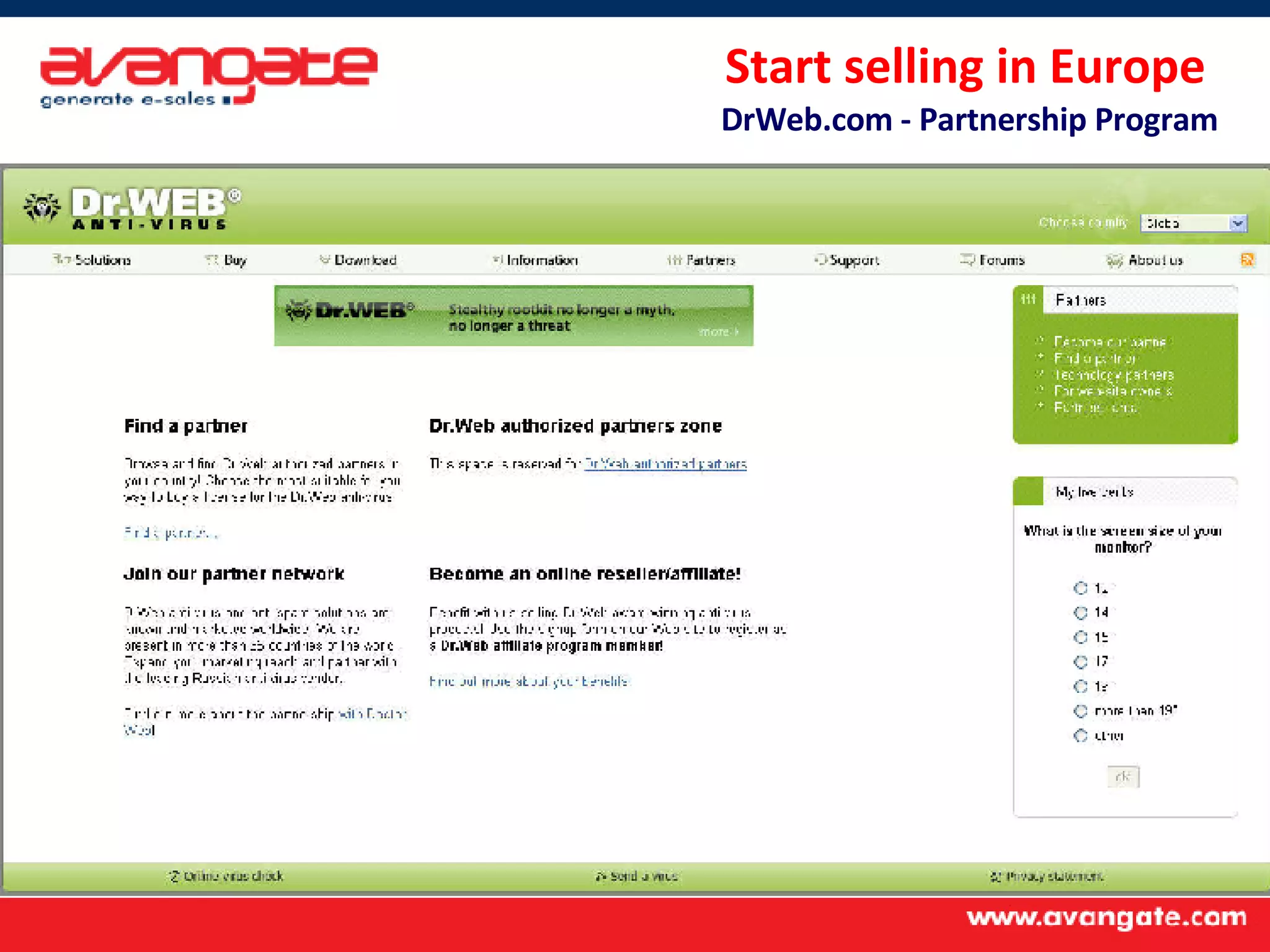 Start selling in Europe  DrWeb.com - Partnership Program 