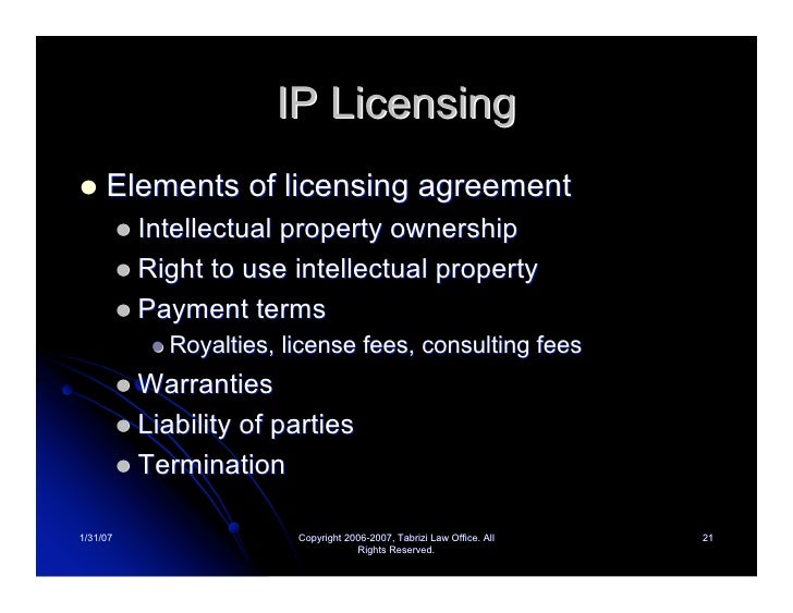 Intellectual Property License Fees Intellectual Property License Fees