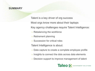 Taleo’s Vision for Workforce Visibility           