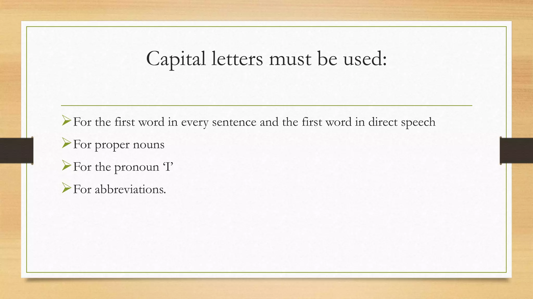 Capital letters full stops etc | PPTX
