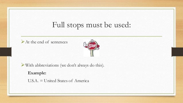 Capital letters full stops etc Capital letters full stops etc