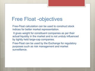 Free Float Examples Capital Market and Market Indices.ppt
