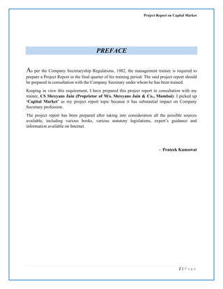 project report on Capital market | PDF