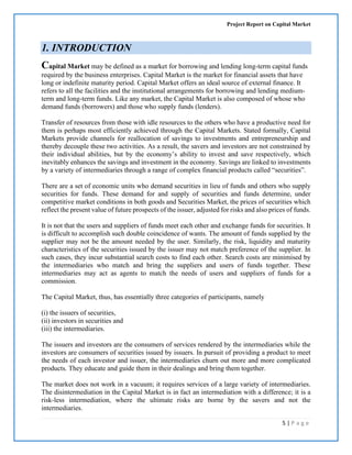 Initial Capital Report Example project report on Capital market | PDF