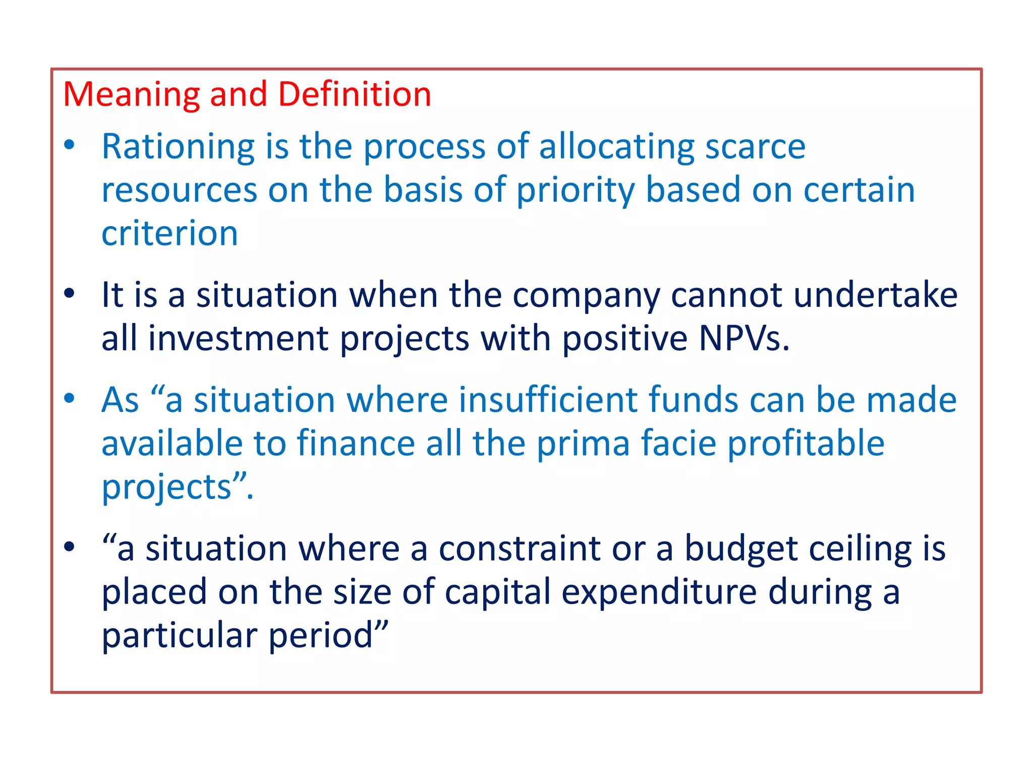Capital rationing | PPTX