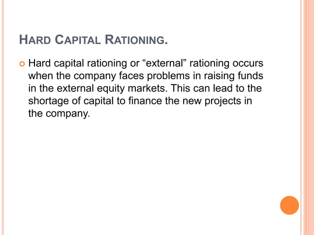 Capital rationing | PPTX