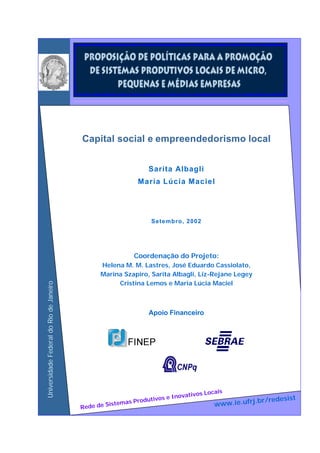 Capital social e empreendedorismo local