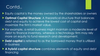 Capital Structure in Entreprenureship and finanace management | PPTX