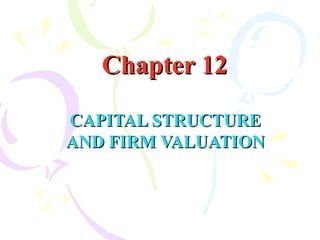 Chapter 12Chapter 12
CAPITAL STRUCTURECAPITAL STRUCTURE
AND FIRM VALUATIONAND FIRM VALUATION
 