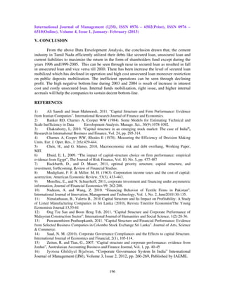 Capital structure efficiency of cement industry in tamil nadu | PDF