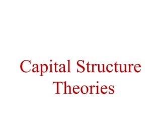 Capital Structure
Theories
 
