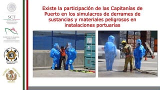 Existe la participación de las Capitanías de
Puerto en los simulacros de derrames de
sustancias y materiales peligrosos en
instalaciones portuarias
 