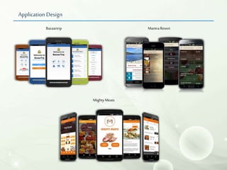 Application Design
Bazaartrip
Mighty Meats
MantraResort
 