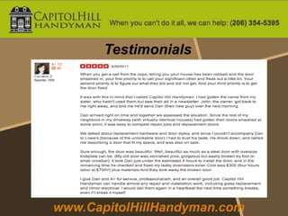Testimonials




www.CapitolHillHandyman.com
 