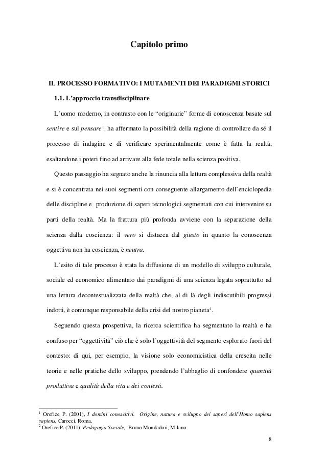 Capitolo1 Il Processo Formativo I Mutamenti Dei Paradigmi - 