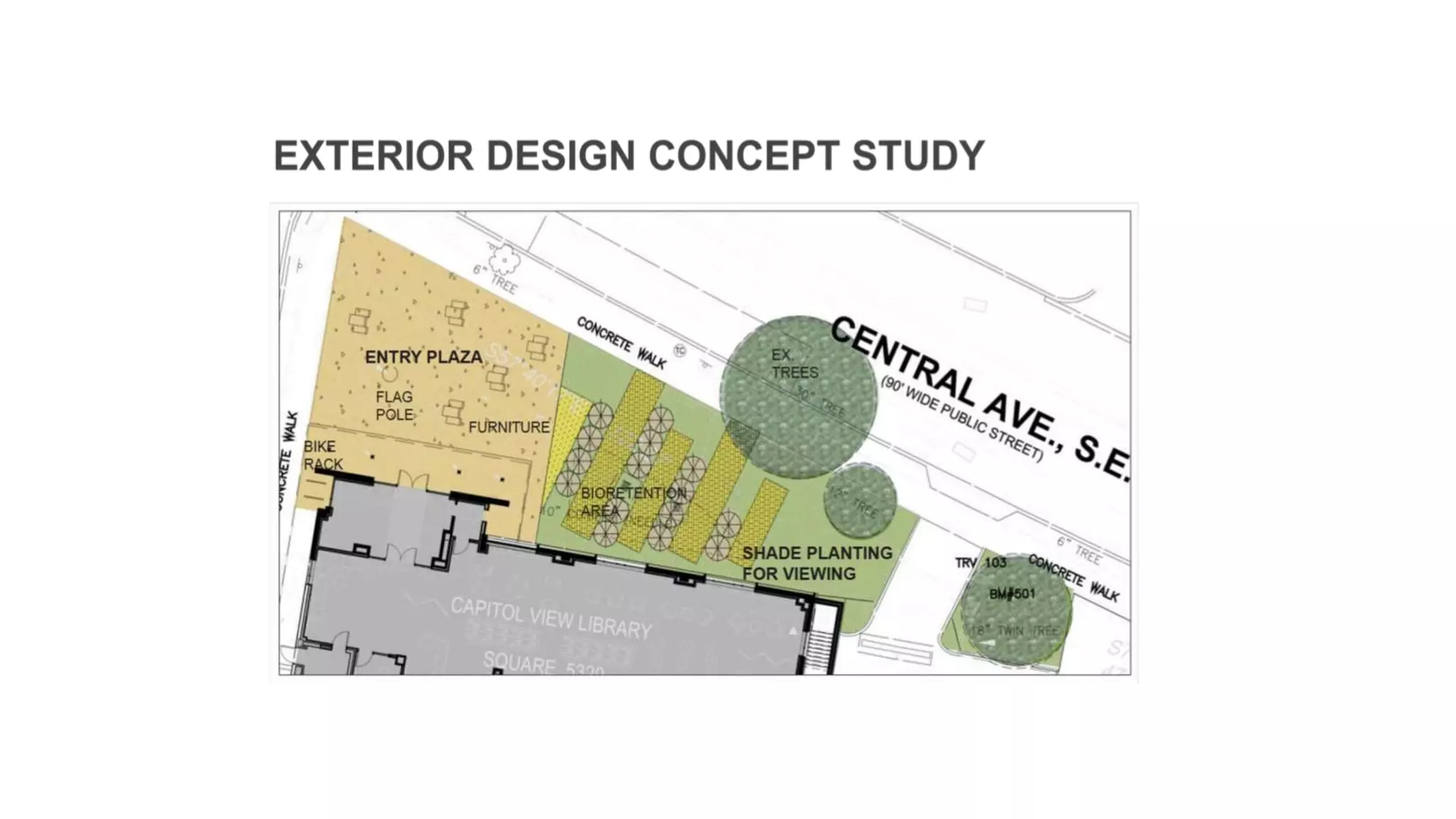Capitol View Library Exterior Rendering Options