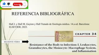REFERENCIA BIBLIOGRÁFICA
Hall J. y Hall M. Guyton y Hall Tratado de fisiología médica. 14.a ed. Barcelona:
ELSEVIER; 2022.
SIGUIENTE VÍDEO
 