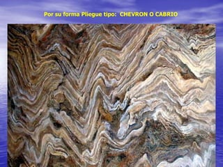 Por su forma Pliegue tipo: CHEVRON O CABRIO
 