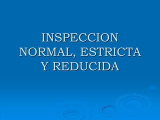 INSPECCION
NORMAL, ESTRICTA
  Y REDUCIDA
 